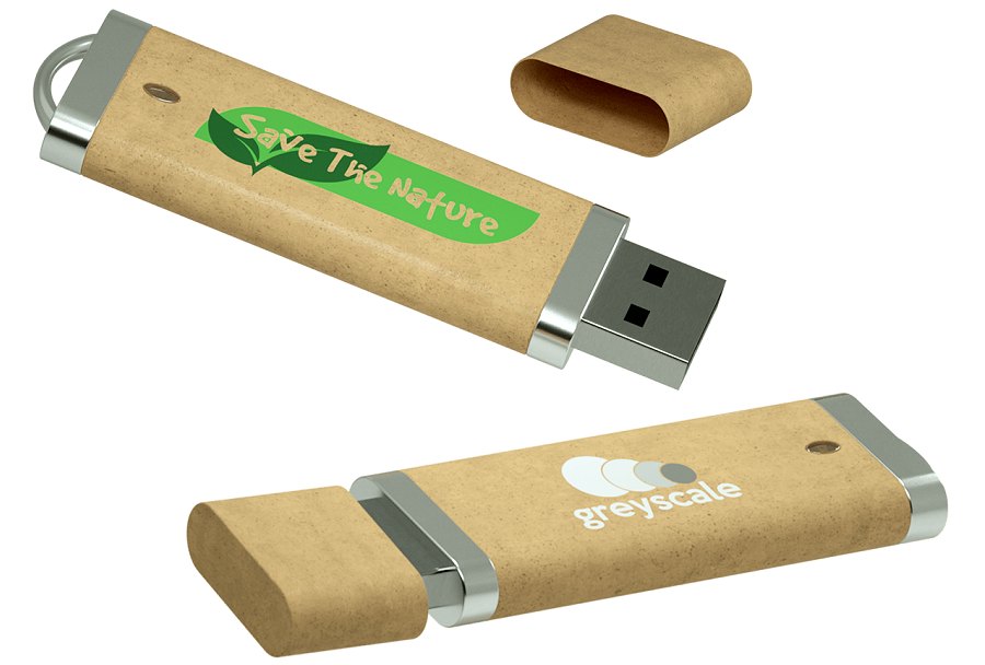 USB Flash Drive in Recycled Plastic Logo Printed