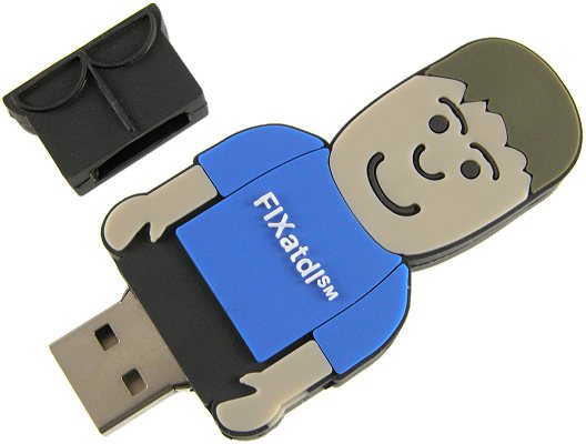 Opened USB Man memory stick