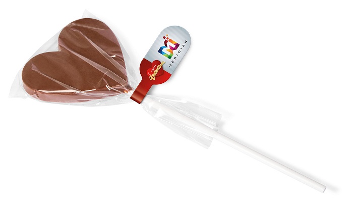 Heart Shaped Branded Chocolate Lolly