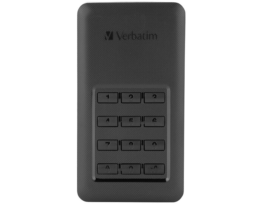 Front view of the Verbatim Store Secure SSD Drive