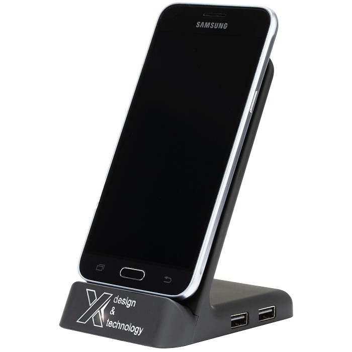 Wireless charging stand charging a mobile phone