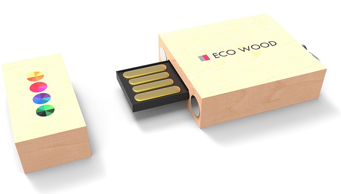 Wood USB drive printed & engraved