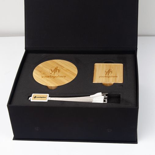 XL Bamboo Branded Tech Gift Set